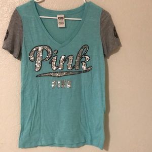 Teal VS Pink Sequence Top